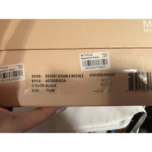 NEW Michael Kors Desert Double Buckle Black Patent Leather 7.5M - Picture 13 of 15